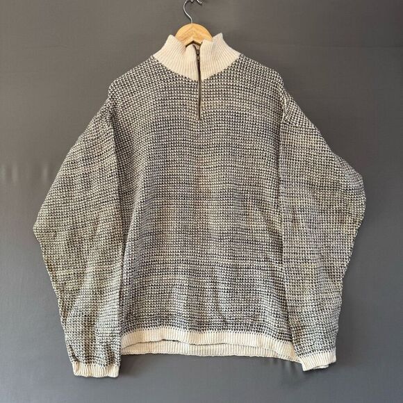 Old Glory Men’s 1/4 Zip Ip Sweater Size 4XL 100% Cotton Made In USA - Picture 1 of 11
